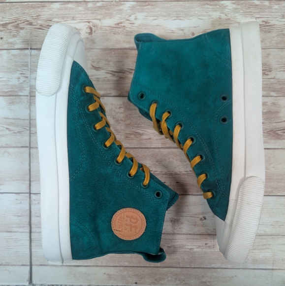 PF Flyers Posture Foundation Green Yellow White High Tops Women's 6.5 - Picture 3 of 15